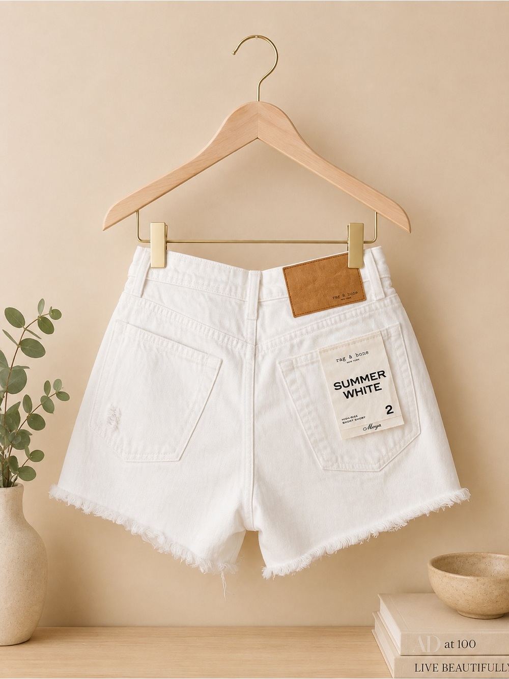 Rag & bone Summer White Maya High-Rise Shortly Short-New ✨✨✨